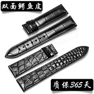 Double-Sided Crocodile Leather Watch Strap Genuine Leather Adapt to Original Omega IWC Cartier Tisso