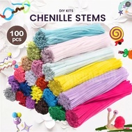 100Pcs kawat bulu gebu Colorful Chenille Stems Pipe Cleaners Assorted Colours Art and Craft
