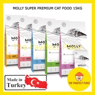 Molly Makanan Kering Kibble Kucing Super Premium Cat Food 15Kg Kitten & Mother/Chicken & Anchovy/Shr