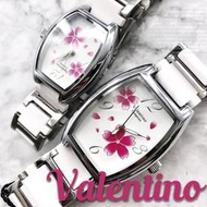 【含原盒】范倫鐵諾Valentino Coupeau原廠正品 陶瓷腕錶 櫻花手錶 女錶  ☆匠子工坊☆【T0025】白