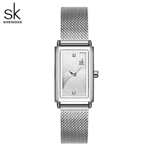 Shengke Women Watches Fashion Geneva Designer Ladies Watch Luxury Brand Rectangle Quartz Gold Wrist 
