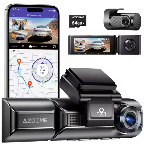 AZDOME 4K Dash Cam M550 Pro Built-in 5.8Ghz WiFi GPS Car DVR Upgrade AZDOME M550 Night Vision Parkin