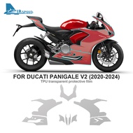 V2ฟิล์มป้องกันสำหรับรถจักรยานยนต์แบบใสดูคาติพานิเกเล่2020-2024 PPF TPU Selimut Mobil