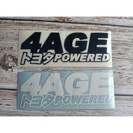 4AGE Powered Engine High Quality Sticker Japan JDM Drift