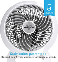 Vornado 460 Small Whole Room Air Circulator Fan with 3 Speeds, 460-Small, White