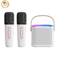 Y1 Portable Wireless Speaker With Wireless Microphones Interactive Karaoke Machine TF Card Player For Tablet Smart Phones Computer
