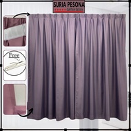 B15 Ready Made Curtain 100%Blackout Siap Jahit Langsir(Free Cangkuk)Langsir RAYA Kain Tebal 100% Color Grape Purple
