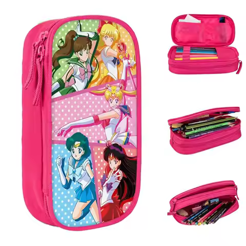 Sailors Moons Luna Girls Anime Pencil Case Fashion Pen Box Bags Student Large Storage Students Schoo