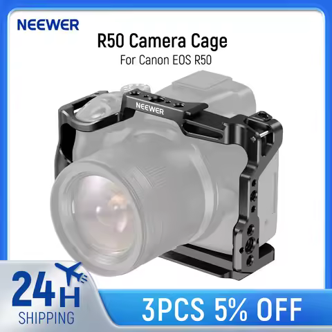 NEEWER R50 Camera Cage Compatible with Canon EOS R50 Aluminum Video Rig with NATO Rail 1/4" Threads 