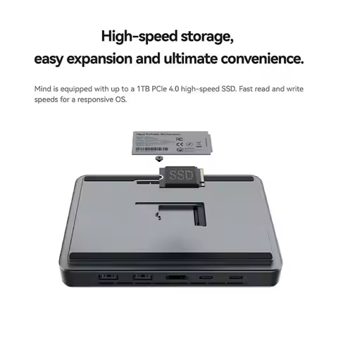 Khadas Mind 2, Pocket Mini PC with Intel Core Ultra 7 155H, 5.55Wh Battery, Thunderbolt 4, 8K, Win 1