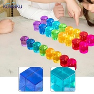 [Ababixa] Acrylic Stacking Blocks Rainbow Stacker Development Sensory Training Cylinder
