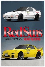 Rongm Initial D Rx7 Fd3s Fc3s Canvas Poster Wall Art Decor Print Picture Paintings For Living Room B