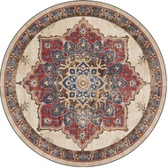 Imitation cashmere Bohemian style round Persian carpet, living room coffee table rug, bedroom bedsid