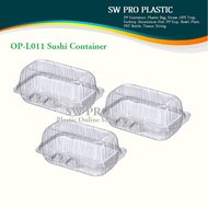 OP-L011 /OPS-H100 Plastic Clear Container SUSHI Box / Bekas Sushi / Bekas Tapai Pulut (±100pcs / pac