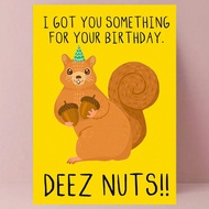 1PC "I Bought Something For You As A Birthday Gift" Greeting Card. Interesting Birthday Greeting Car