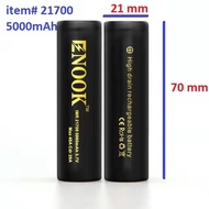 2pc Legit Enook 21700 5000mAh 40A Rechargeable 3.7V Battery