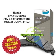 Original Bendix DB1481MKT Front Brake Pad - Honda Civic FC 1.5 Turbo 2016 TEA CRV/ S9A
