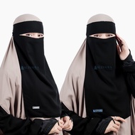 Niqab Bandana Sifon Jetblack Alsyahra Exclusive