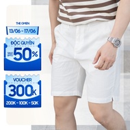 S26 LINEN SHORT shorts, thick linen fabric, Smart form - THE GMEN ELEGANT EST 2017