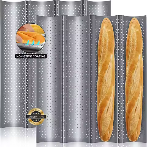 2/3/4 Tray Baking Tool Nonstick Baguette Pans for French Bread Baking Anti-scalding Non-stick Oven T
