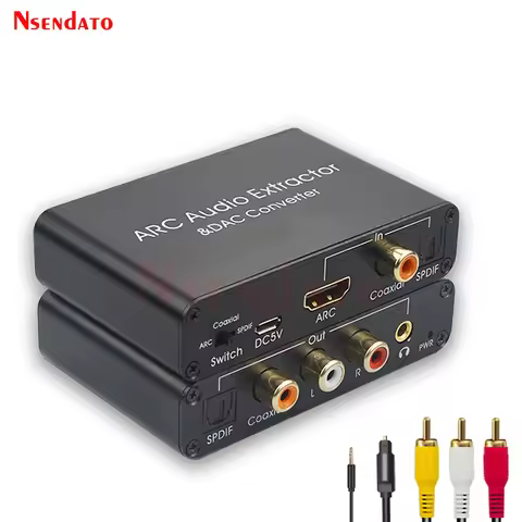 HDMI ARC Audio Extractor DAC Converter Adapter Digital Optical SPDIF Coaxial to Analog 3.5mm L/R Ste