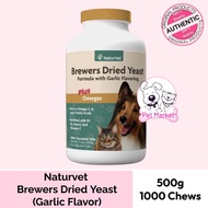 NATURVET BREWERS DRIED YEAST GARLIC FLAVOR PLUS OMEGAS 1000 CHEWS