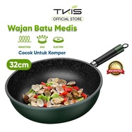 WAJIB PUNYA TKIS WAJAN BATU MEDIS WAJAN ANTI LENGKET TAHAN GORES 32CM WAJAN HIJAU