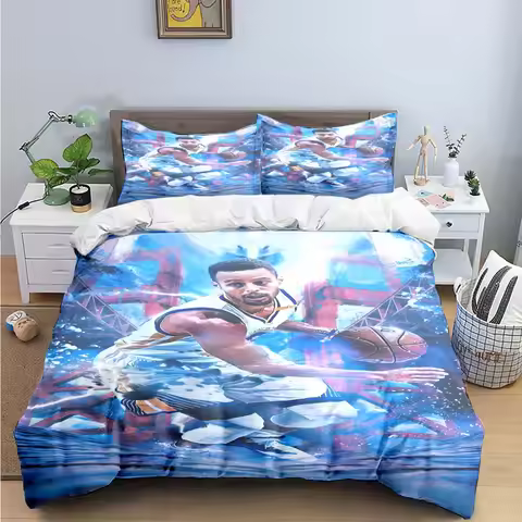 Fashion Basketball Star S-Stephen C-Curry Print Bedding Sets Bed Supplies Set Duvet Cover Bed Comfor