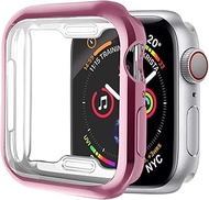 [1 Pack] ALADRS Screen Protector Case for Apple Watch 40mm, Full Protective HD Ultra-Thin Cover Compatible with iWatch Series 4 Series 5 Bumper Case, Rose Pink