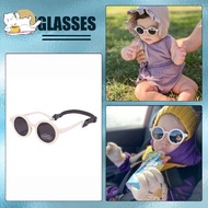 Baby Polarized Round Sunglasses Flexible Rubber Shades with Strap for Toddler Newborn Infant Ages 0-