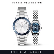 Daniel Wellington Gift Set - Iconic Paradigma 40mm Link White Sunray Blue Bezel Silver + Ophelia Min