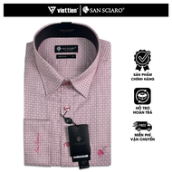 SAN SCIARO - Áo Sơ Mi Tay Dài Màu Hồng Caro Form Regular Lai Bầu Quà Tặng Nam Việt Tiến Cao Cấp