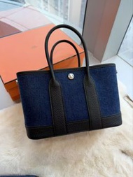 Hermes🌟mini Garden Party denim stamp K