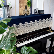 KY🎁European Piano Cover Half Cover Dustproof Piano Chair Cover Cover New Piano Towel Full Cover Lace Piano Cloth Cover C
