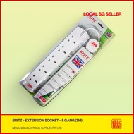 [SG LOCAL SELLER] BRITZ 5-Gang Power Extension Strip DT1800/BR2800 (3M Cable)