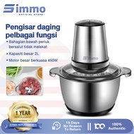 Simmo Chopper Blender Food Processor Meat Grinder 450W 2L Stainless Steel Mixer 4 Cutting Blades