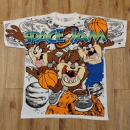 😋เสื้อยืดคุณภาพดี TAZMANIA SPACE JAM BOOTLEG OVERPRINT 1995 เสื้อวง เสื้อทัวร์ เสื้อลายการ์ตูน