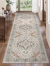 Tangsoo 3x8 Runner Rug for Hallway Long Washable Hallway Runner Rugs, Non Slip Vintage Soft Low Pile