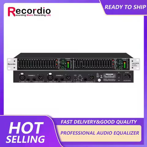 GAX-EQ215S Newest Active Balanced Dual 15 Band Graphic Equalizer Power Equalizer Digital Audio Sound