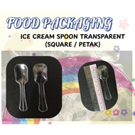 Ice Cream Spoon Plastic Transparent ~ 100pcs / Dessert Spoon / Jelly Spoon