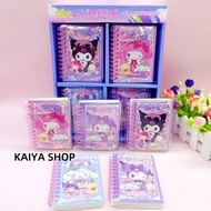 Sanrio noctilucent A6 Notebook Quicksand Fluorescent notebook Kuromi Melody Book children's gift