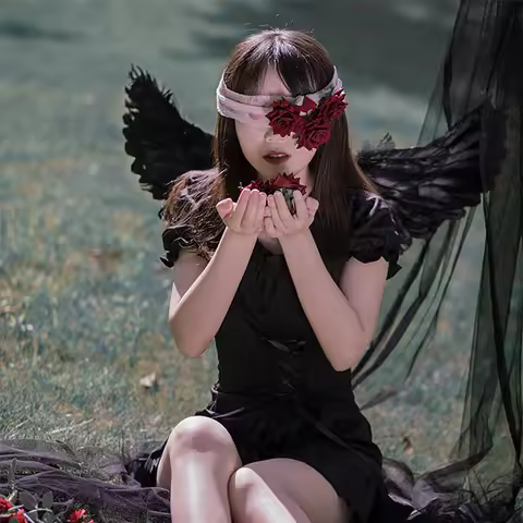 1Pc Angel Wings White Black Feather Wings Adult Children Birthday Gift Cosplay Wing Stage Show Hallo