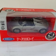 Diecast welly 1:36 Porsche 918 spyder grey children's toy