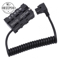 HEEPDD D TAP to Double Sided Dummy Battery  Tap Coiled Power Cable NP F Adapter for F550 F750 F970 B