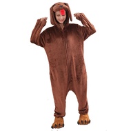 ตุ๊กตาหมีนุ่มชุดนอนสุนัข Kigurumi ผู้หญิงผ้าสักหลาดอะนิเมะสำหรับผู้ใหญ่ชุดนอนวันฮาโลวีนแบบวันพีซชุดน