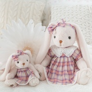 Gabriel rabbit doll plaid clothes plush toy doll bunny doll for children and girlfriends holiday gif