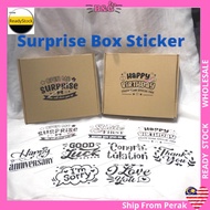 Sticker for Surprise Box Bouquet or Bubble Balloon Birthday Quotes A5 Belon Hadiah Pizza Kotak Carto