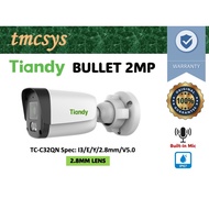 Tiandy 2MP Fixed Bullet Camera TC-C32QN Spec: I3/E/Y/2.8mm/V5.0