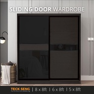 (FREE Shipping & FREE Installation) TECK SENG 8 Feet Sliding Doors Wardrobe / Anti-Jump / 2 Sliding 