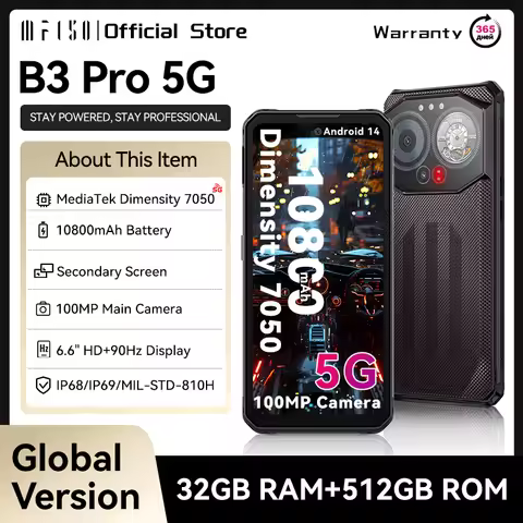 IIIF150 B3 Pro 5G Rugged Phone Dual Display Android 14 Smartphone 10800mAh 100MP Camera 6.6-inch Dis